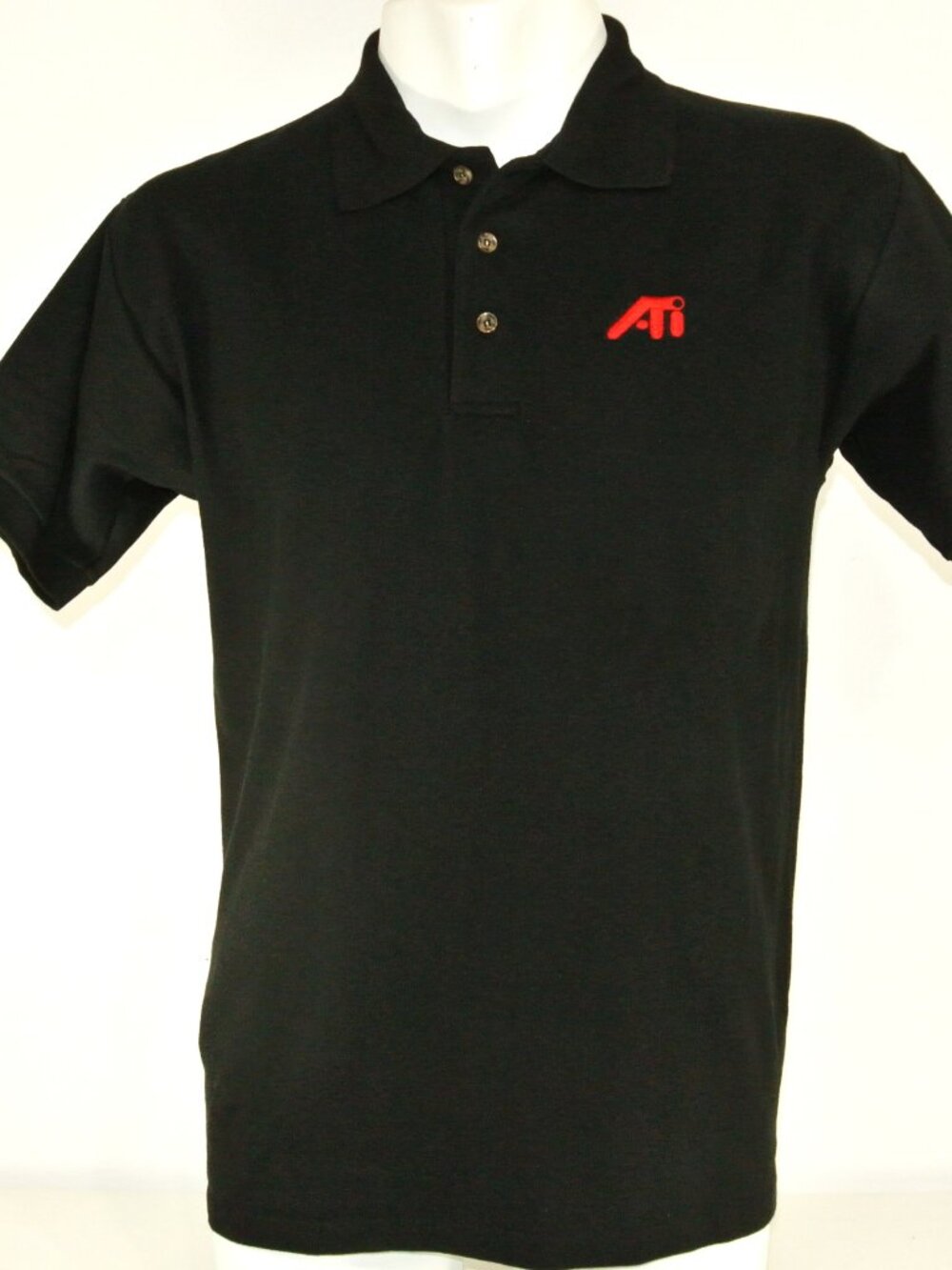 ATI Vintage Canadian Tech Black Polo Shirt Employee Uniform NEW Size L Large